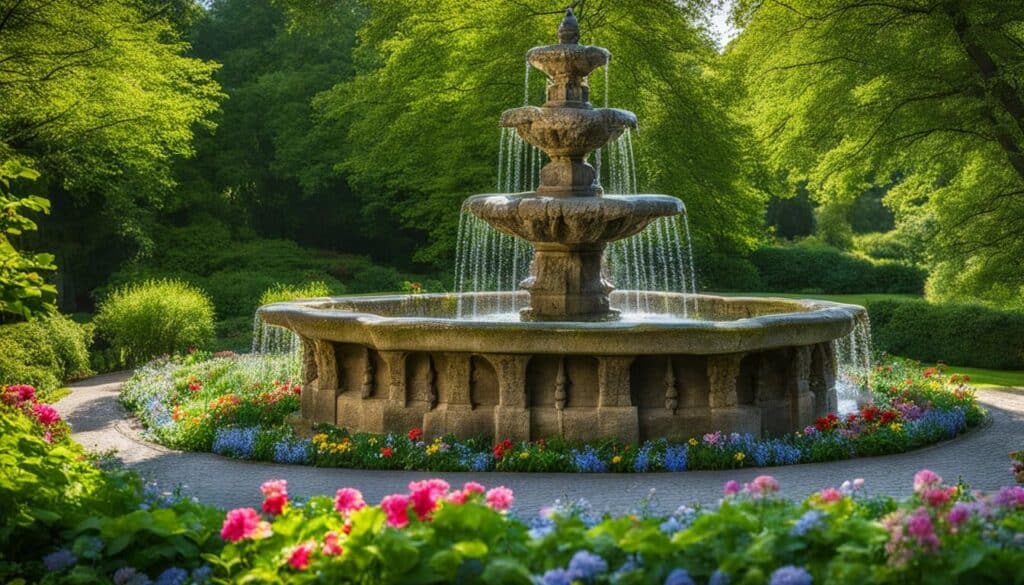 Mespelbrunn Castle fountain