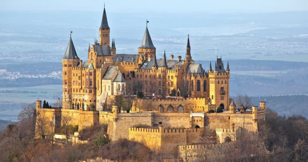 Hohenzollern Castle Reconstruction hohenzollern castle, germany - exterior view