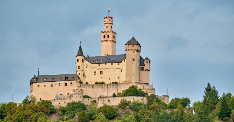 marksburg castle, germany - exterior view from below