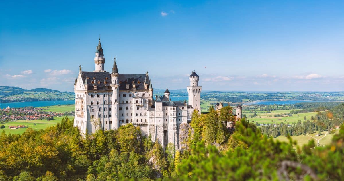 Panoramic view of Neuschwanstein Castle